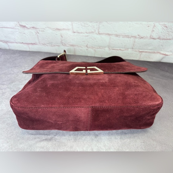 Gucci Rare Suede Flap Burgundy G Logo Bag - Picture 8 of 16